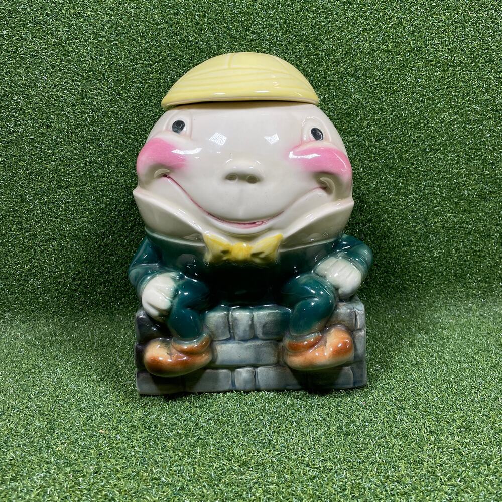 Vintage Brush W18 Humpty Dumpty Cookie Jar Winton 1950s Yellow Hat USA